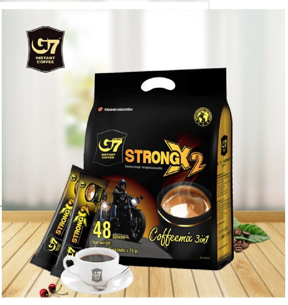 Вьетнамский растворимый кофе G7 крепкий STRONG X2 (24*25г) Trung Nguyen