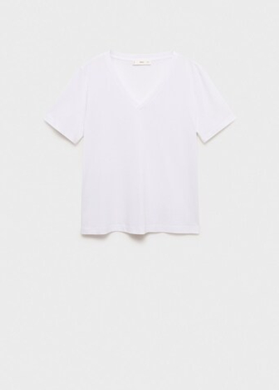 Хлопковая футболка с V-образной горловиной