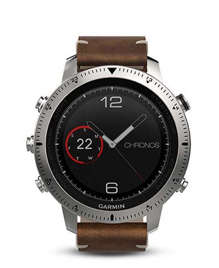 Умные наручные часы Garmin Fenix Chronos (стальной корпус и кожаный ремешок) 010-01957-00