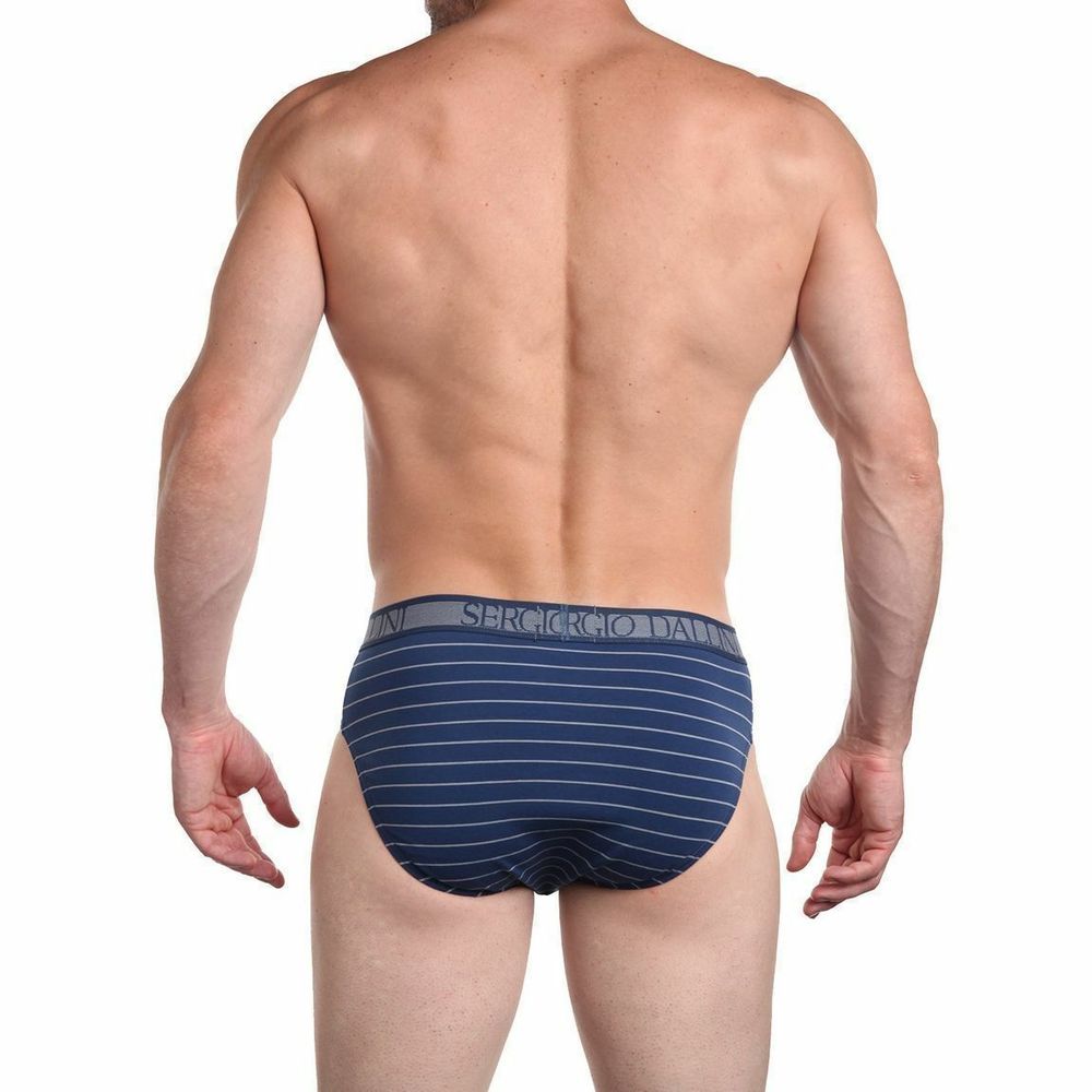 Мужские трусы брифы синие в полоску Sergio Dallini SG2938-2