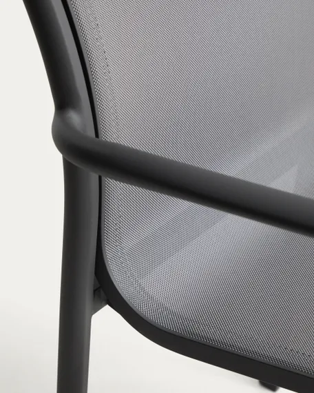 Уличный стул Luri из графитового алюминия и серого текстиля