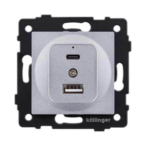 Розетка USB A+C 20W, серый Kollinger REA-037GY для Aspekt, Eleganz, Reflex