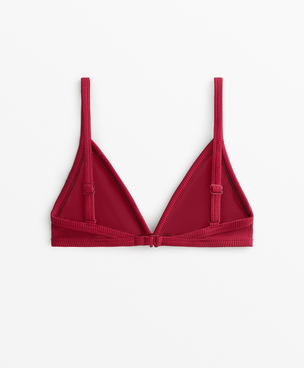 OYSHO Топ бикини с треугольными вставками, малиновый