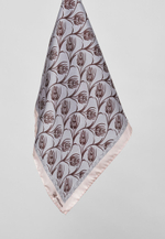 Шелковый платок Ласточка и тюльпан PINK/GREY 70x70