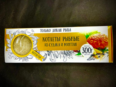 Котлеты рыбные из судака и минтая в панировке с/м, уп. 300 гр