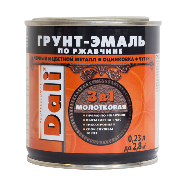 Грунт-эмаль по ржавчине 3в1 молотковая DALI