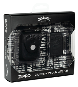 Набор Zippo Jack Daniels®: зажигалка с покрытием Black Matte и кожаный чехол в подарочной коробке