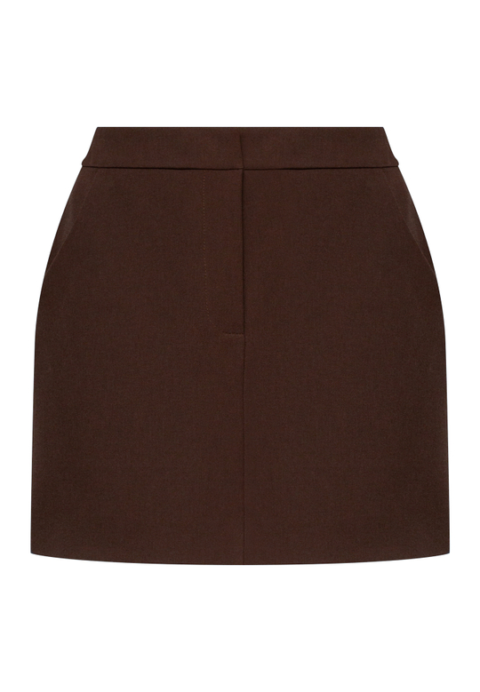 Юбка трапеция в шоколадном цвете