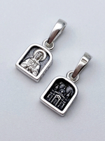 Образок из серебра/Частичное чернение/С подвижным ухом/Матрона