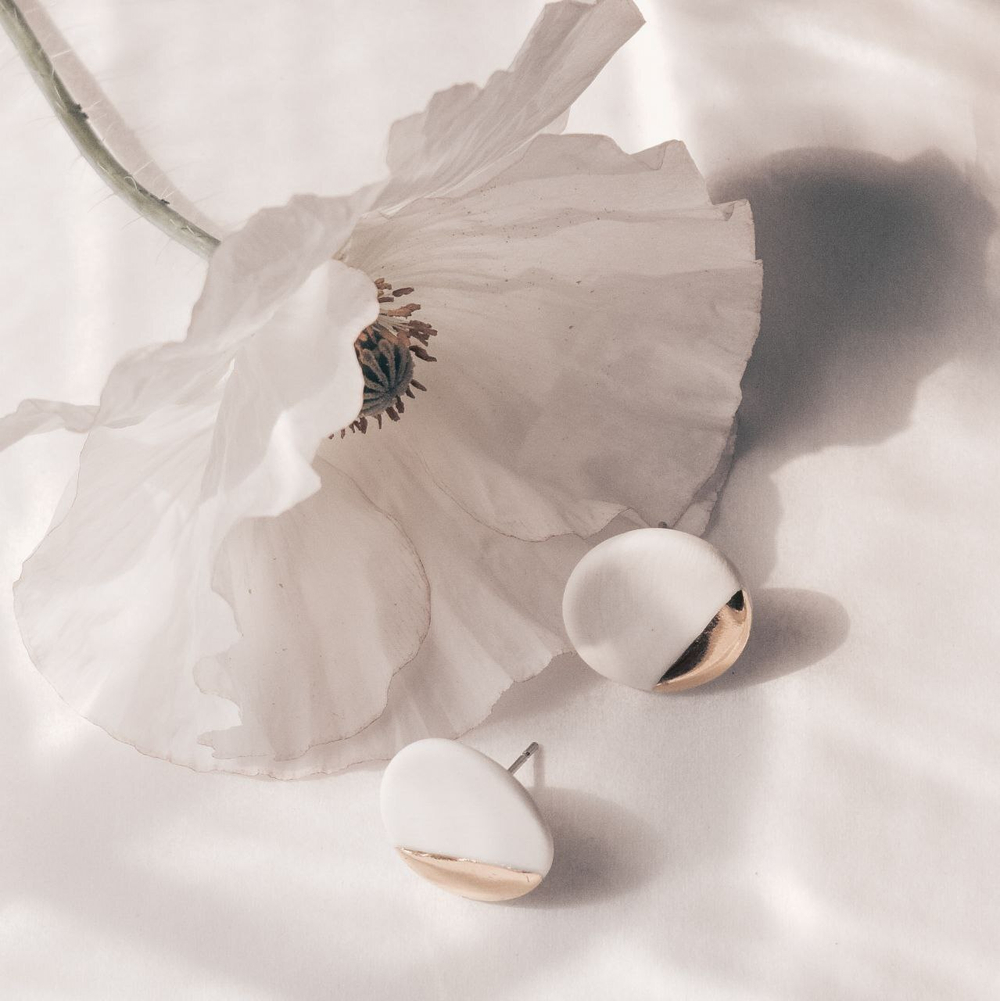 Серьги-пусеты из керамики