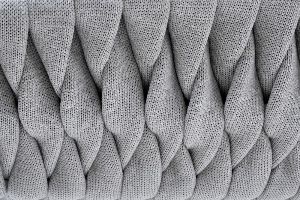 "Монако" стул плетеный из роупа, каркас алюминий светло-серый (RAL7035) муар, роуп светло-серый 40 мм, ткань светло-серая