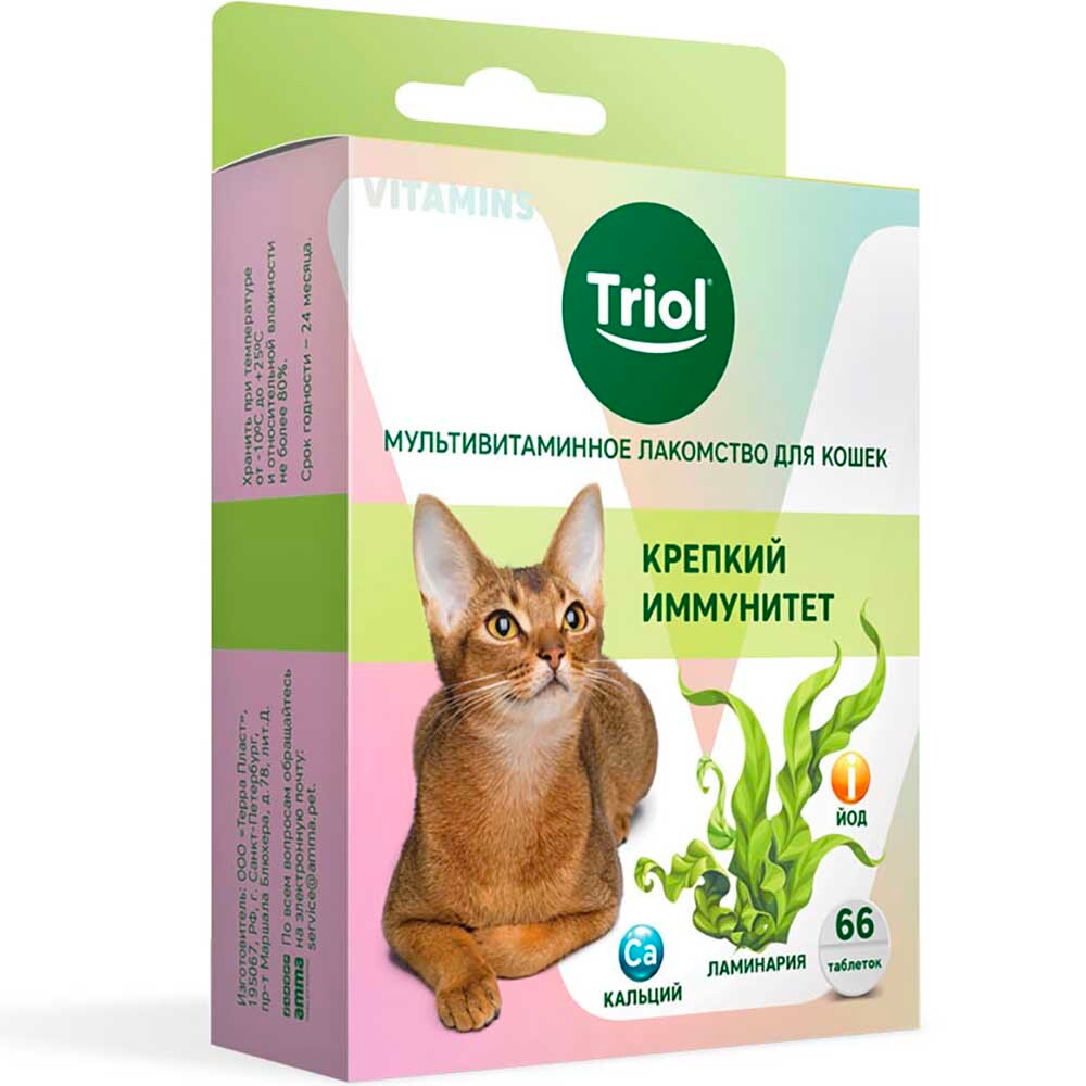 Лакомство "Витаминки" крепкий иммунитет 66 таб, 33 г - для кошек (Triol)