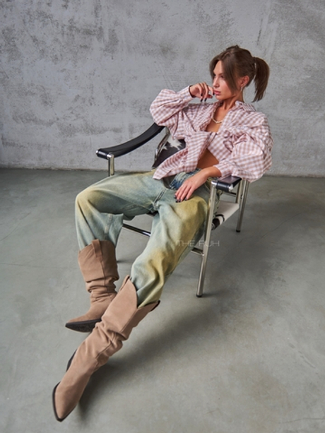 Широкие хлопковые джинсы-трансформеры