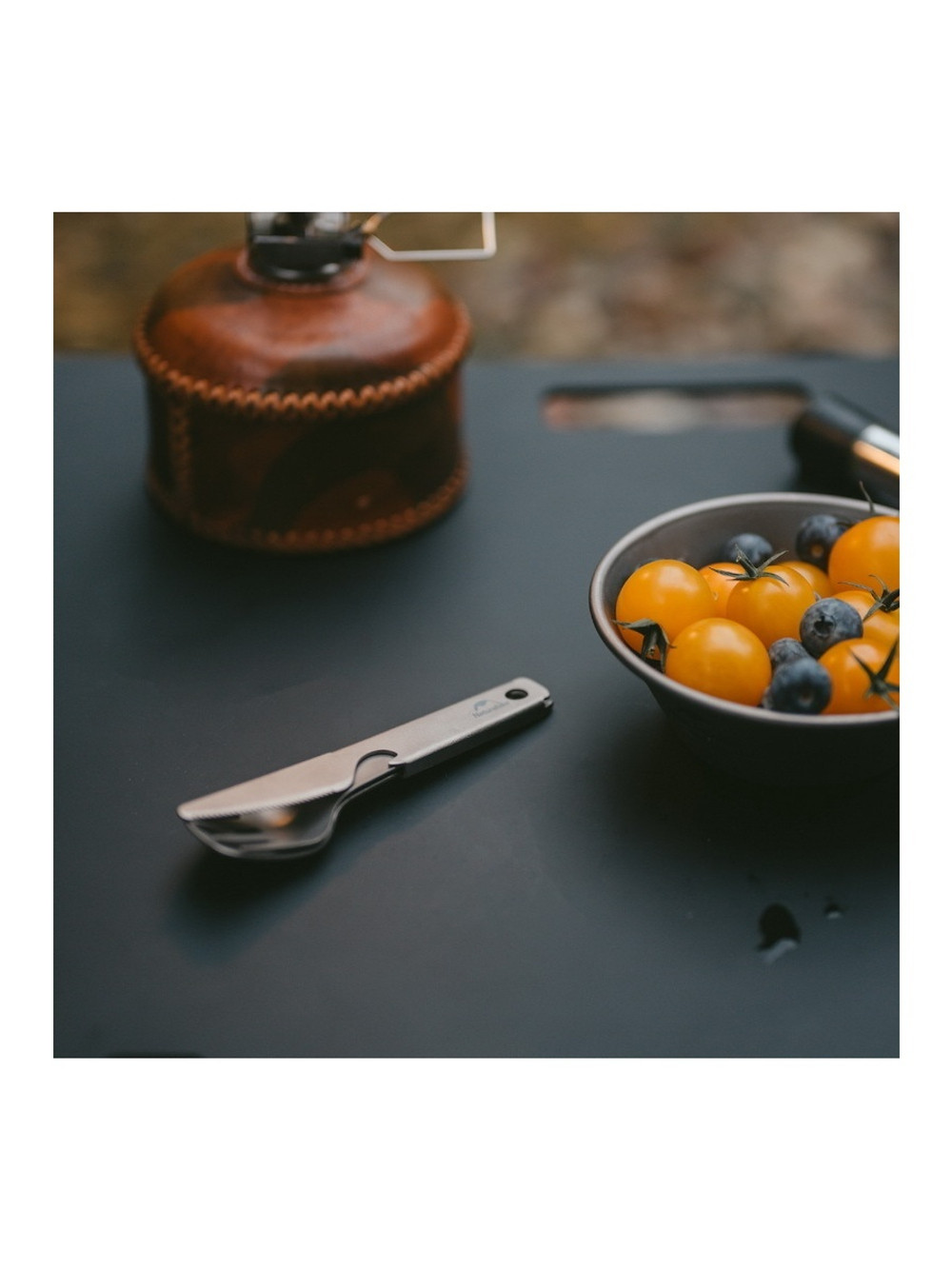 Набор столовых приборов Naturehike (нож, вилка, ложка), титан, в чехле