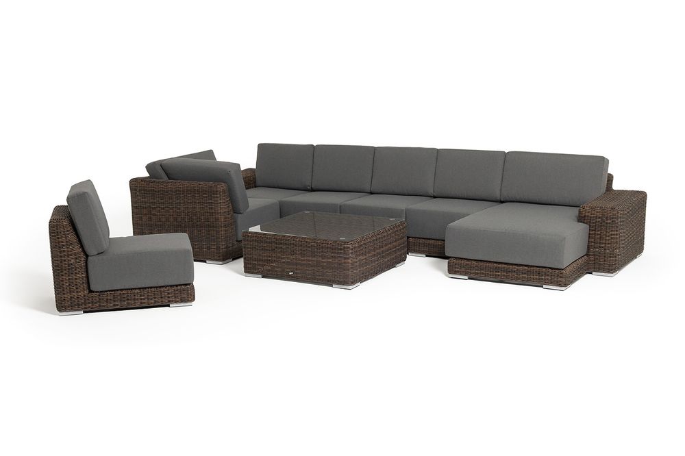 "Капри" трансформирующаяся лаунж-зона из искусственного ротанга, цвет коричневый