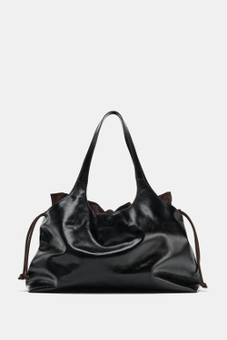 ZARA КОЖАНАЯ СУМКА-ШОПЕР MAXI LIMITED EDITION, ШОКОЛАДНЫЙ