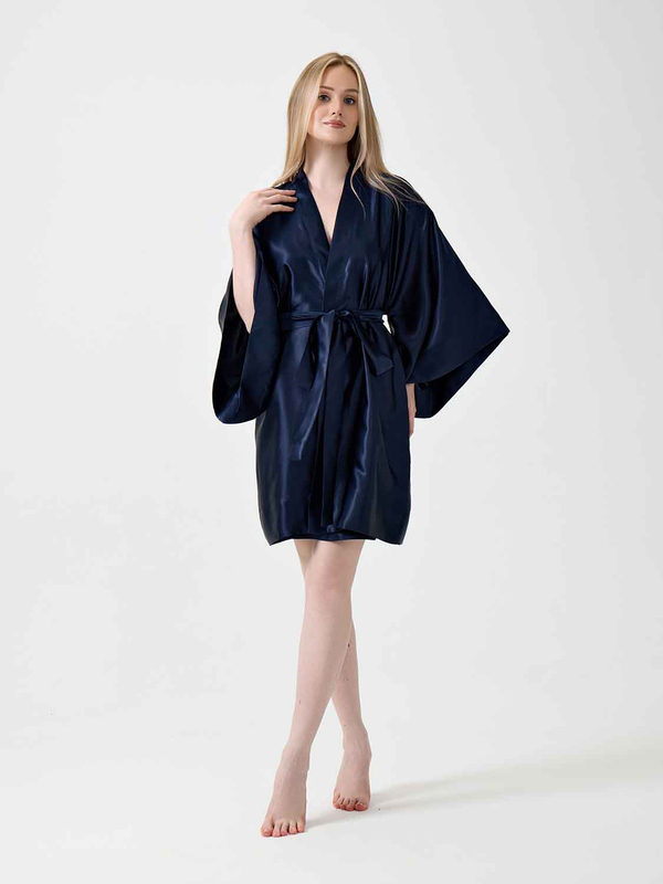 Халат кимоно OnSilk Assami mini Синий S