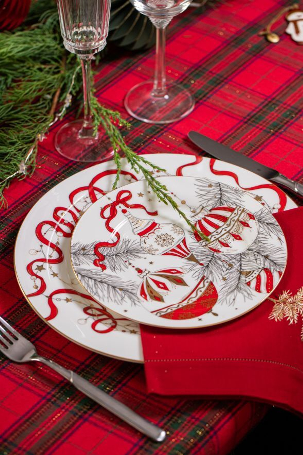 VALERIE CONCEPT Тарелка десертная "Ёлочные шары"