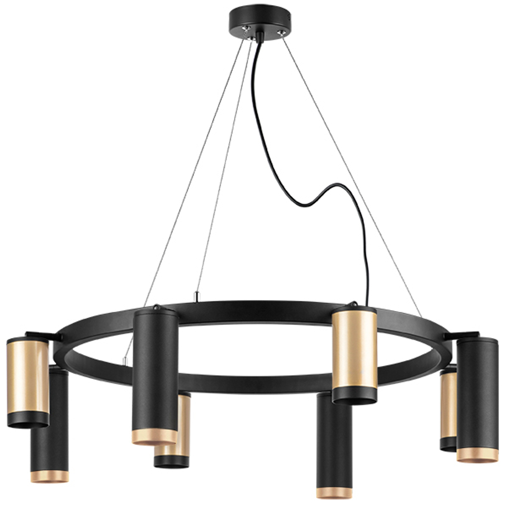 LR01840487470 Люстра RULLO 8х50W GU10 ЧЕРНЫЙ/ЗОЛОТО (571018+214440-4+214487-4+203437-4+203440-4)