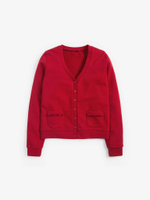 Кардиган школьный с карманами для девочки Next 979-315, Красный