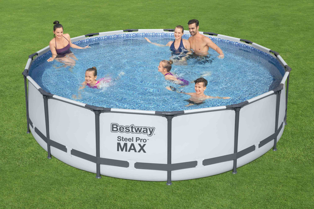 Каркасный бассейн Bestway 457х107 см + фильтр-насос 3028 л/ч, тент, лестница (56488 BW)
