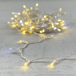 Светодиодная гирлянда с колпачком 100 шампань LED ламп 10 м., мерцание, 24В., прозрачный провод ПВХ, IP65, Beauty Led (PST100BLWCAP-10-1CH)