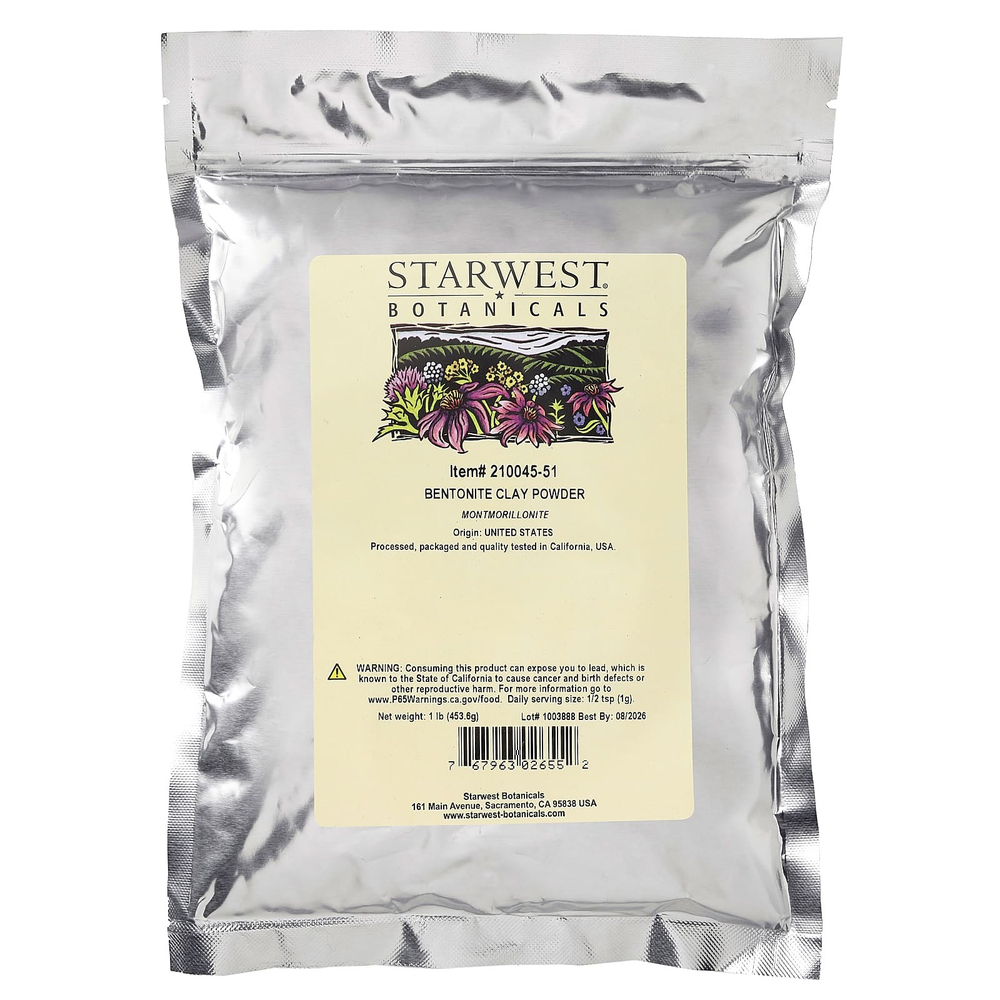 Starwest Botanicals, Порошок из бентонитовой глины, 453,6 г (1 фунт)