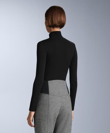 Oysho Бесшовная футболка из мериносовой шерсти, базовый слой, черный