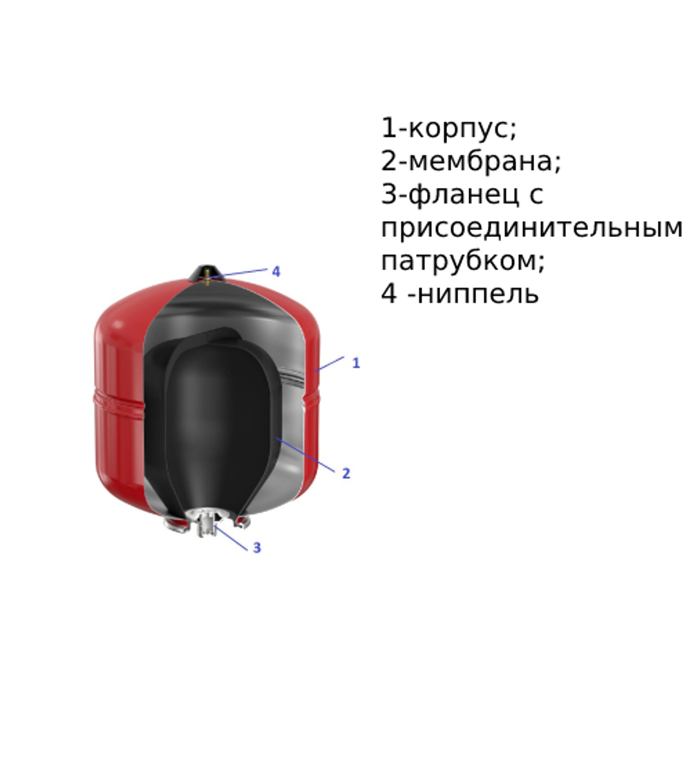 Расширительный бак мембранный VALTEC 35 л для систем отопления (арт. VT.F.R.050035)