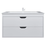 Тумба с раковиной для ванной Uperwood Modul 100 см, подвесная, матовая, белая/графит