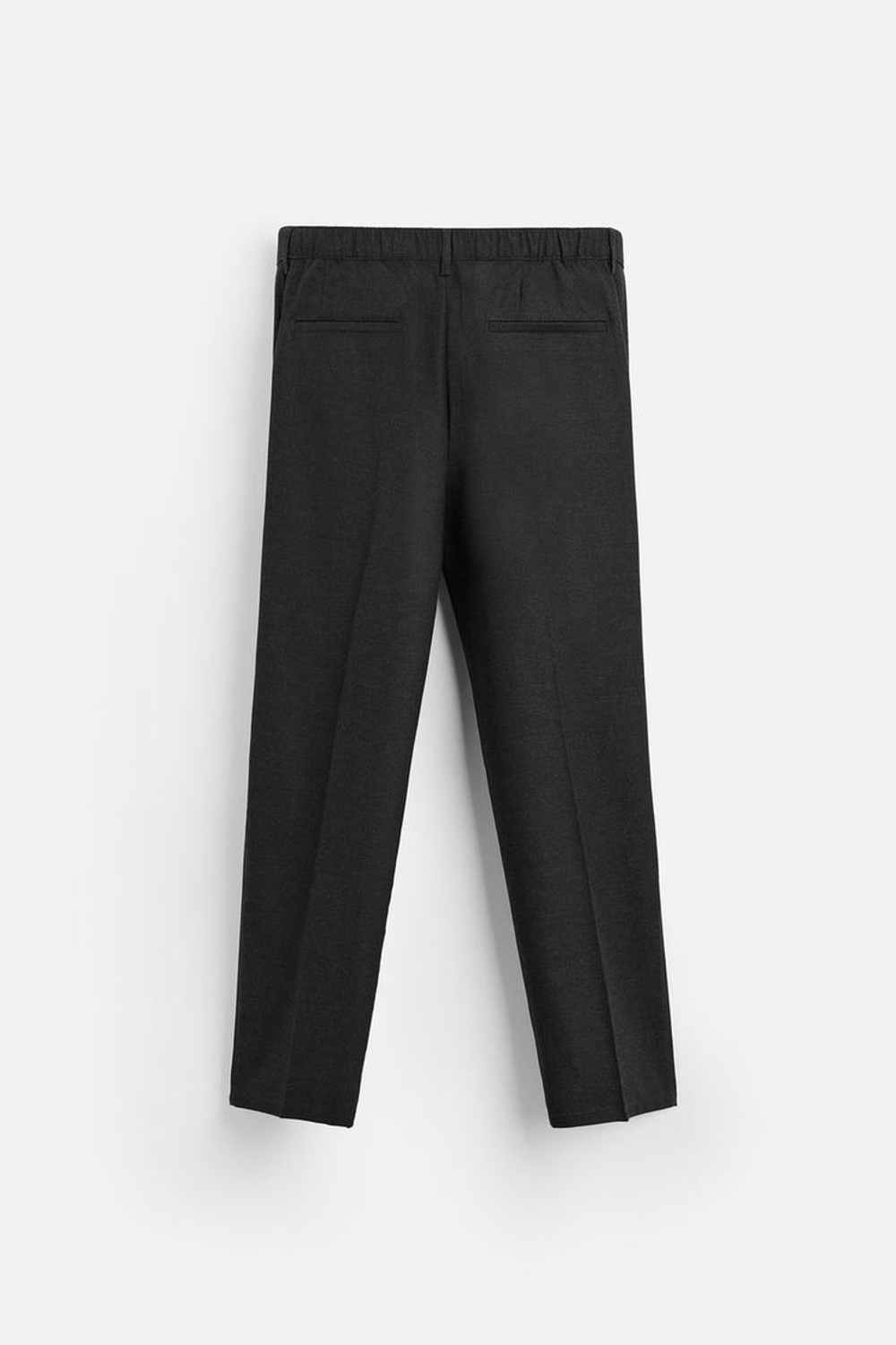 ZARA БРЮКИ ИЗ ФЛАНЕЛИ СО СКЛАДКАМИ, АНТРАЦИТОВО-СЕРЫЙ