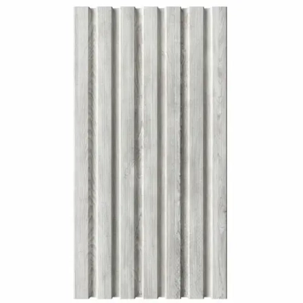 Стеновая реечная панель Альберо, Эко-шпон Дуб нордик, 120*16*2750 мм