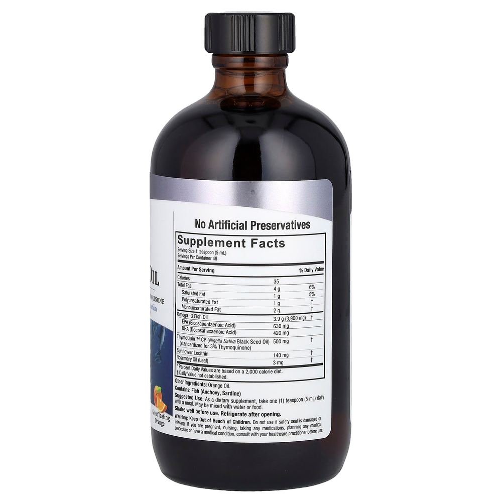 Nature's Answer, Омега-3 масло черного тмина, апельсин, 240 мл (8 жидк. унц.)