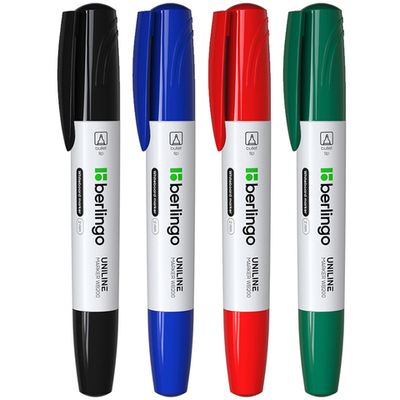 Набор маркеров для доски BERLINGO "Uniline WB200", 4 цвета в блистере