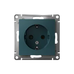 Розетка 1-м СП AtlasDesign 16А IP20 с заземл. механизм изумруд SE ATN000843