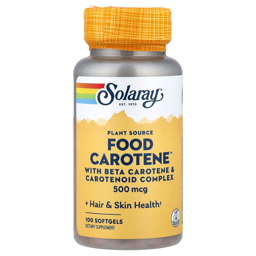 Solaray, Food Carotene™, 500 мкг, 100 капсул