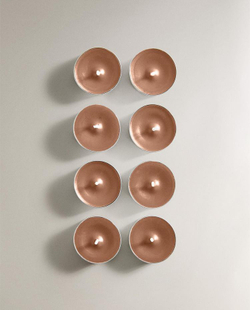 ZARA HOME НАБОР СВЕЧЕЙ С АРОМАТОМ СОЛЕНОЙ КАРАМЕЛИ (НАБОР ИЗ 8 ШТУК), КОРИЧНЕВЫЙ