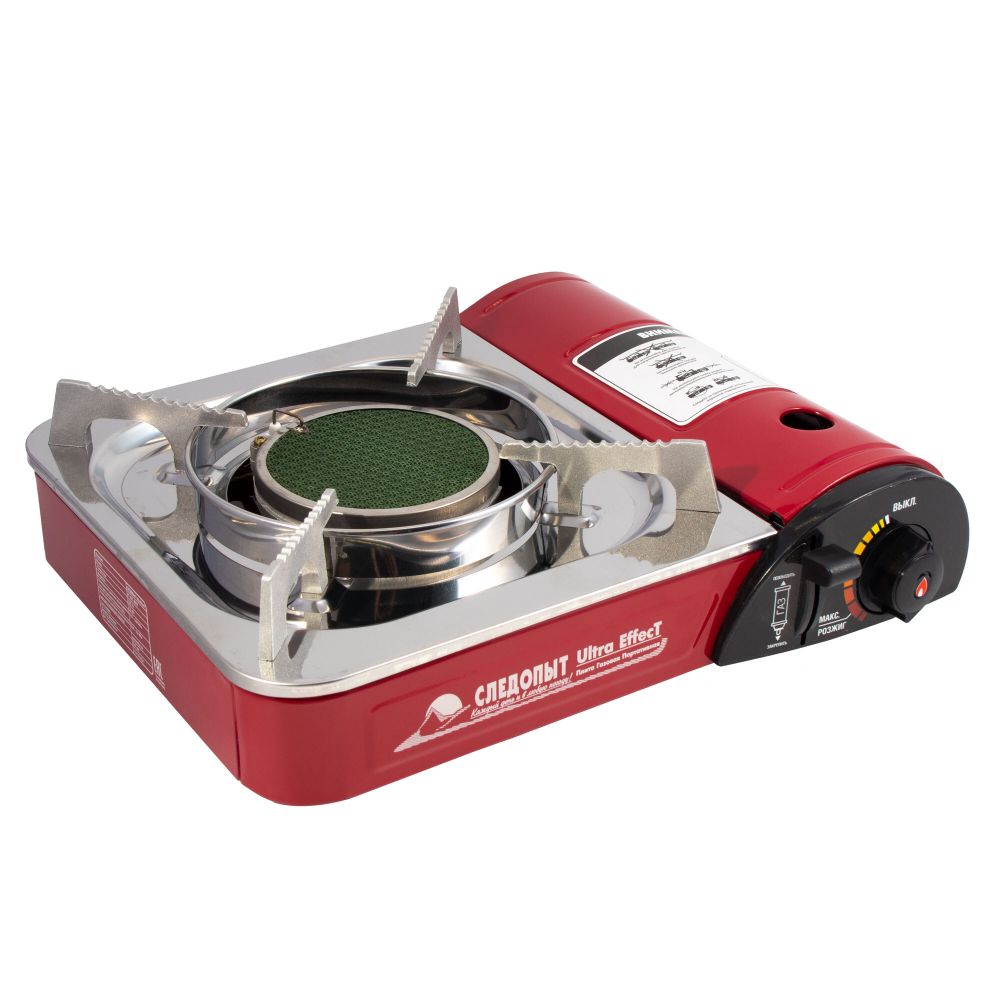 Плита наст. газовая &quot;СЛЕДОПЫТ - UltraEffect&quot;, керам. (с переходником)/6/