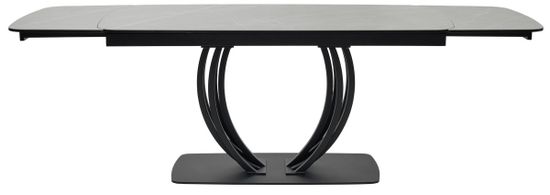 Стол MALTA 160 KL-136 Серый мрамор матовый, итальянская керамика/ черный каркас