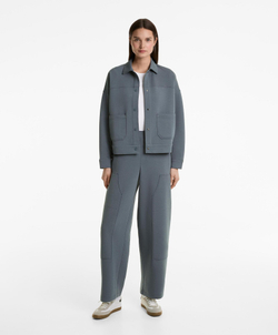 OYSHO Брюки из смесового хлопка, масляно-синий