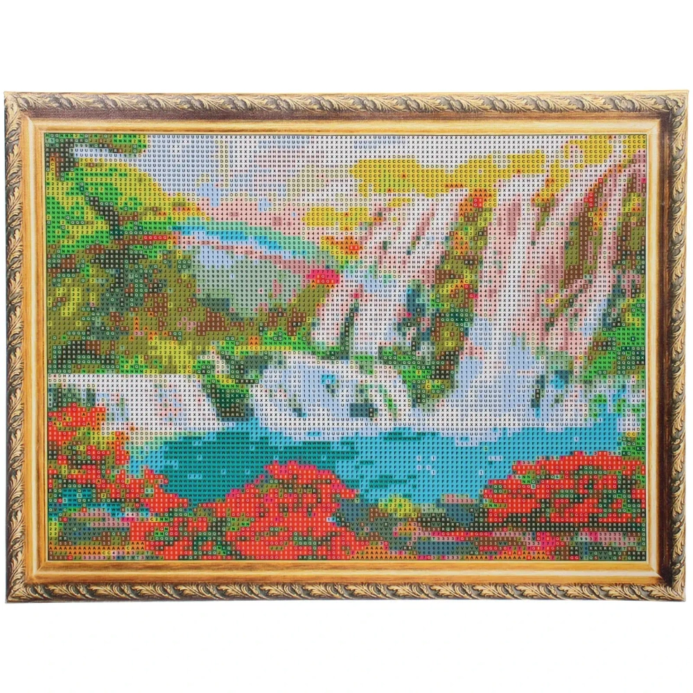 Алмазная мозаика на подрамнике с полным заполнением «МИР ЯРКИХ КРАСОК», райский уголок, 30*40 см