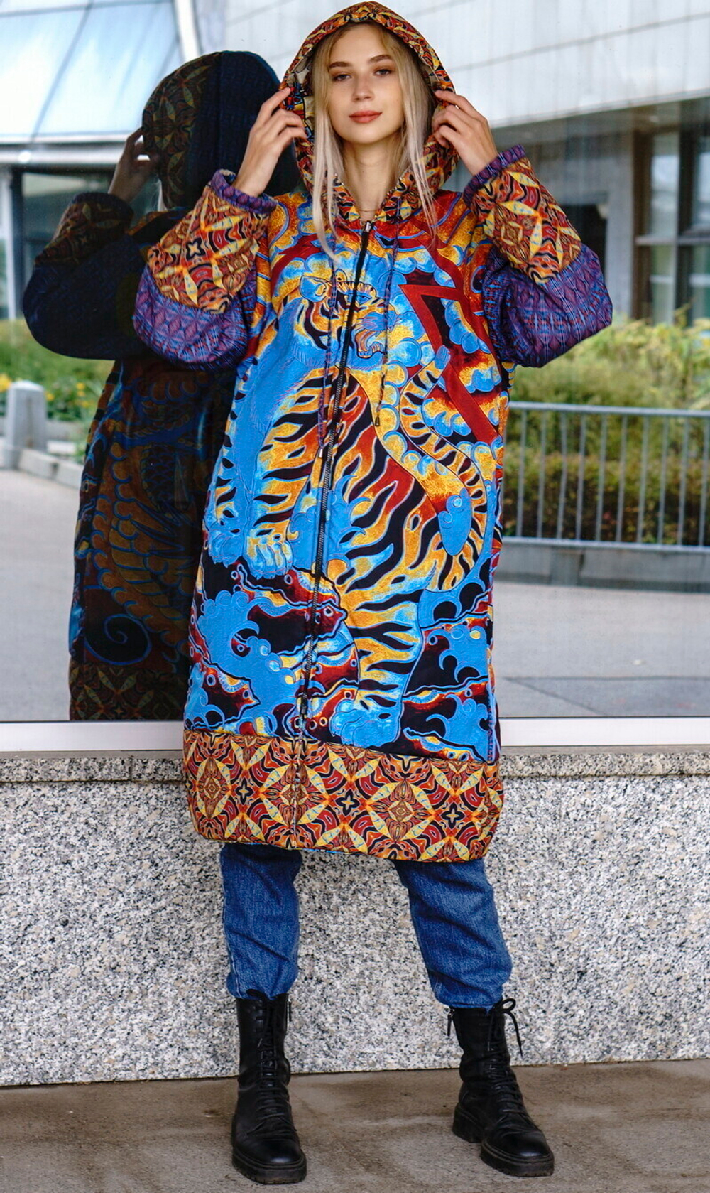 Двустороннее пальто-парка