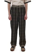 Брюки Ymkashix Velvet Tartan коричневые / черные