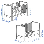 Детская кровать - ÄLSKVÄRD /АLSKVАRD IKEA/ АЛЬСКВАРД ИКЕА,  120х60 см, белый/под беленый дуб