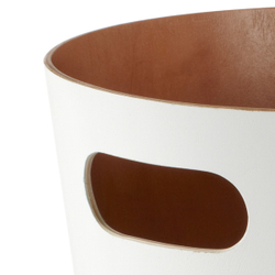 Корзина для мусора Woodrow белая-никель Umbra