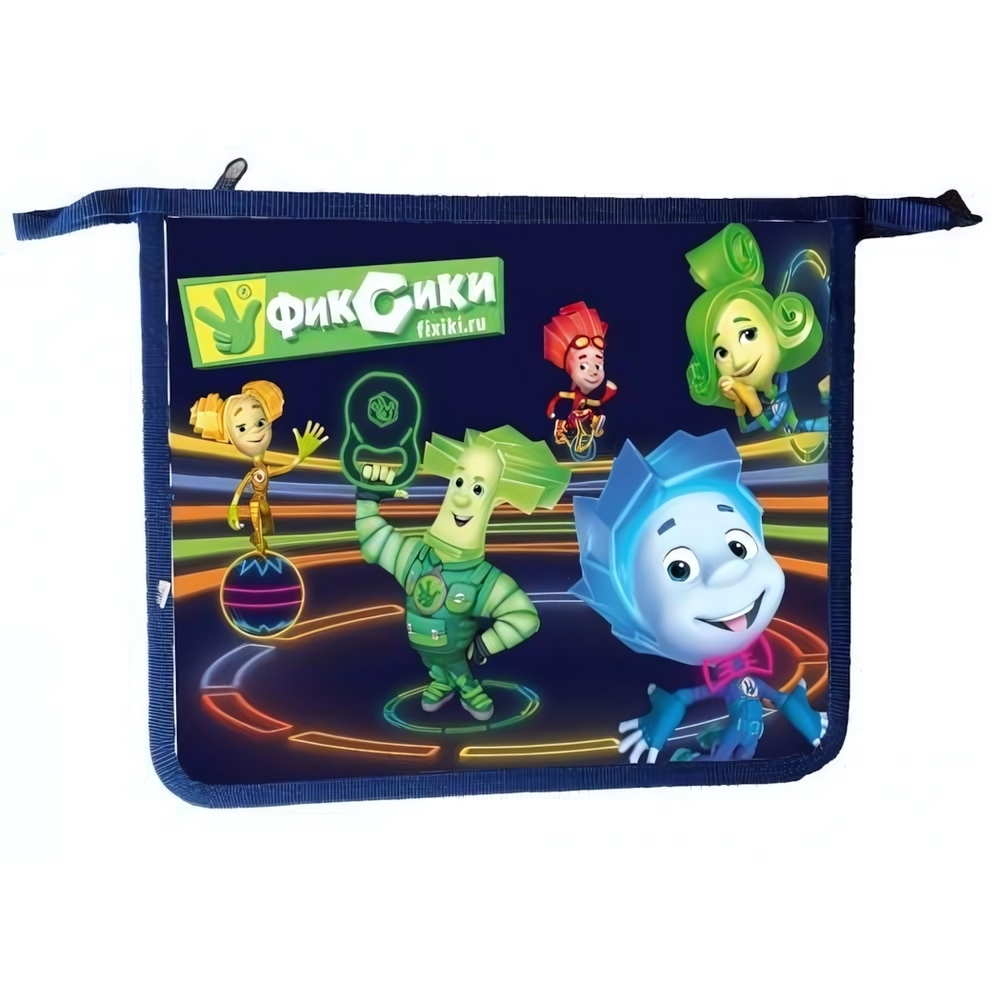 Папка д/тетрадей на молнии А5 "Фиксики" пластик. (Центрум)