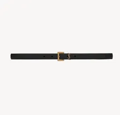 Ремень SAINT LAURENT с пряжкой CASSANDRE из зернистой кожи