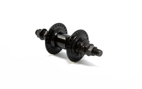 Втулка задняя SF BMX алюминий трещотка 9Т, гайки, 48H ось 14x110x180мм, 4 промподшипника, черная