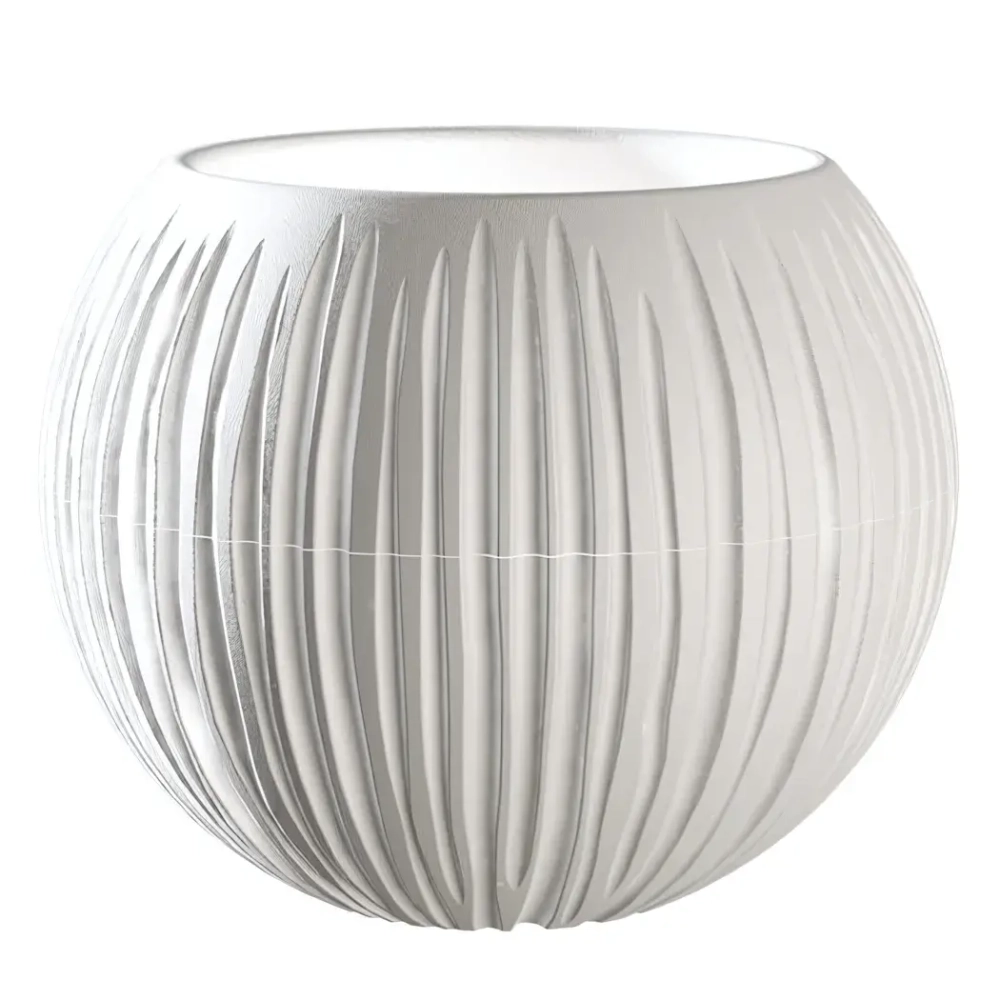 Кашпо для цветов пластиковое 1,7л d-21см «Сфера» Белый