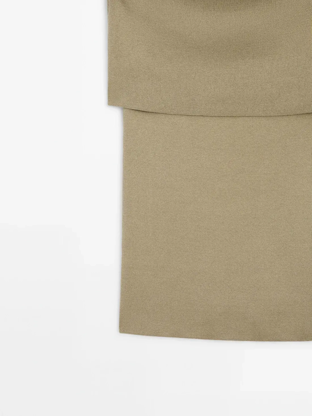 Massimo Dutti Трикотажный топ из смесового хлопка, зеленоватый